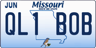 MO license plate QL1B0B