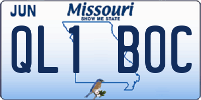 MO license plate QL1B0C