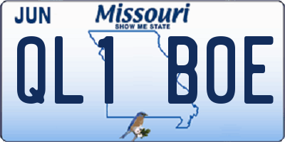 MO license plate QL1B0E