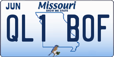 MO license plate QL1B0F