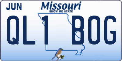MO license plate QL1B0G