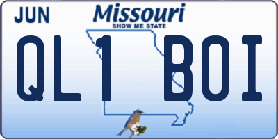 MO license plate QL1B0I