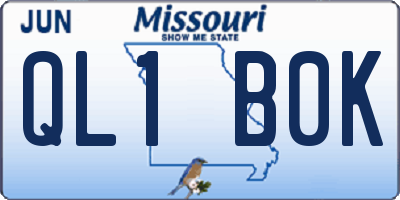 MO license plate QL1B0K