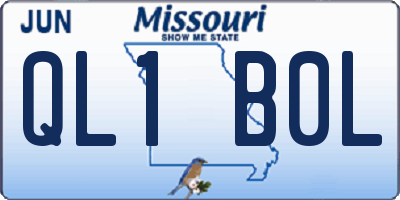 MO license plate QL1B0L