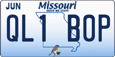 MO license plate QL1B0P