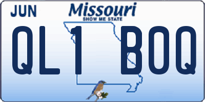 MO license plate QL1B0Q