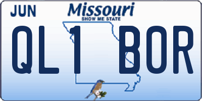 MO license plate QL1B0R