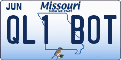 MO license plate QL1B0T