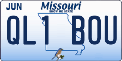 MO license plate QL1B0U