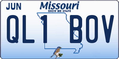 MO license plate QL1B0V