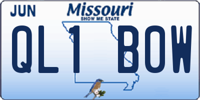 MO license plate QL1B0W