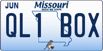 MO license plate QL1B0X