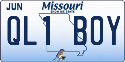 MO license plate QL1B0Y