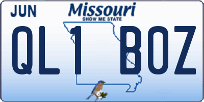 MO license plate QL1B0Z