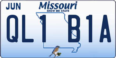 MO license plate QL1B1A