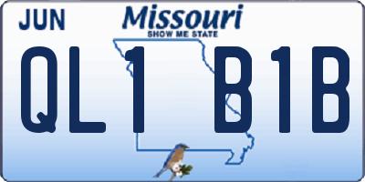 MO license plate QL1B1B