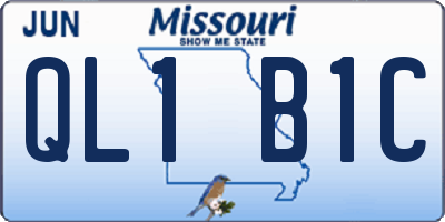 MO license plate QL1B1C