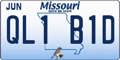 MO license plate QL1B1D