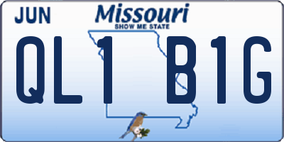 MO license plate QL1B1G