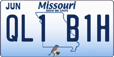 MO license plate QL1B1H