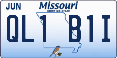 MO license plate QL1B1I
