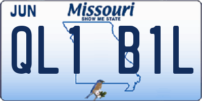 MO license plate QL1B1L