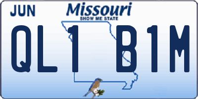 MO license plate QL1B1M
