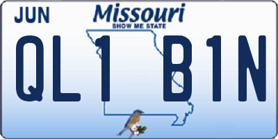MO license plate QL1B1N