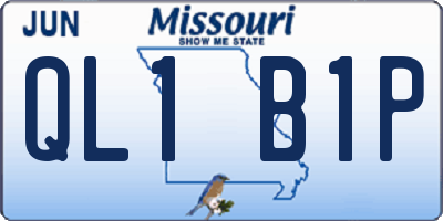 MO license plate QL1B1P