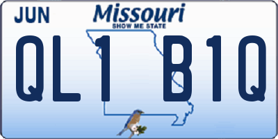 MO license plate QL1B1Q