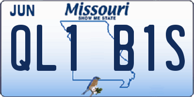 MO license plate QL1B1S