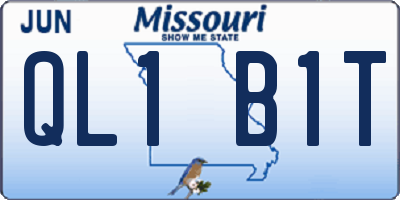 MO license plate QL1B1T