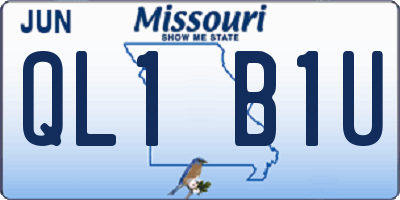 MO license plate QL1B1U