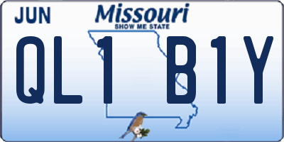 MO license plate QL1B1Y