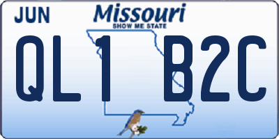 MO license plate QL1B2C