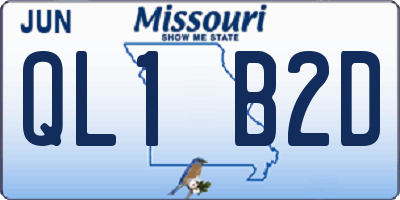 MO license plate QL1B2D