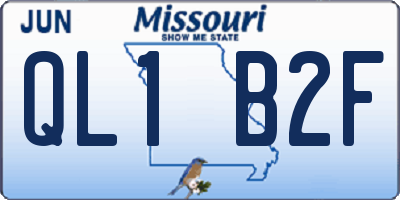 MO license plate QL1B2F