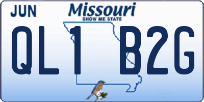 MO license plate QL1B2G