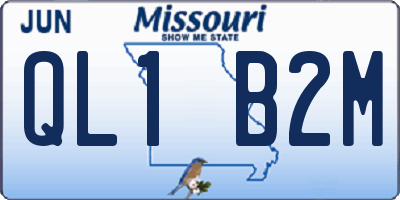 MO license plate QL1B2M