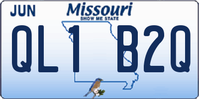MO license plate QL1B2Q