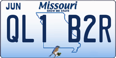 MO license plate QL1B2R