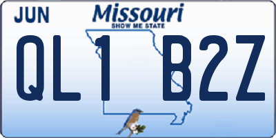MO license plate QL1B2Z