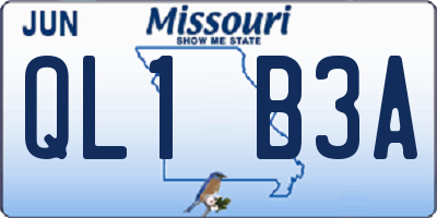 MO license plate QL1B3A