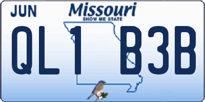 MO license plate QL1B3B
