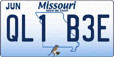 MO license plate QL1B3E