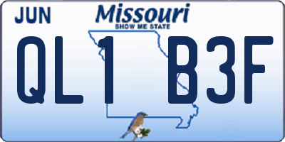 MO license plate QL1B3F
