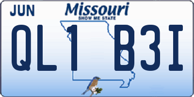 MO license plate QL1B3I