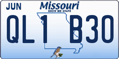 MO license plate QL1B3O