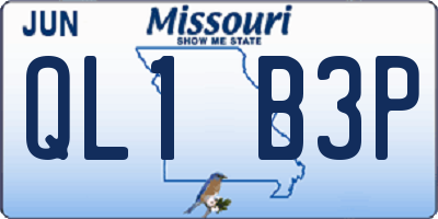 MO license plate QL1B3P