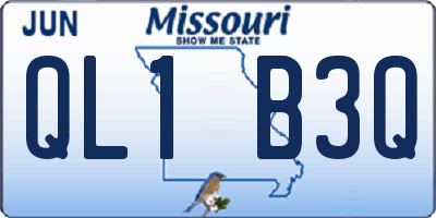 MO license plate QL1B3Q